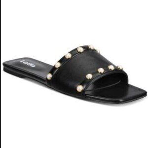 NEW VAILA SHOES Womens Dana Embellished Slip- Black Sandal Size 14